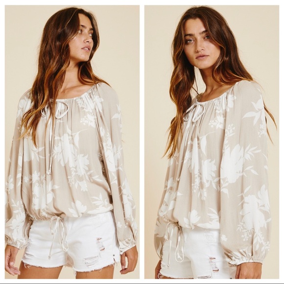 29 Trish Tropical Print Long Sleeve Boho Top - Picture 3 of 5